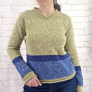 Vintage Womens Goblincore Knit Sweater Size Large Cottage Mori Girl Rolled Hem